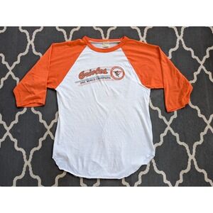 Vintage Baltimore Orioles 3/4 Sleeve Shirt Mens Lrg 1983 World Champs Paper Thin